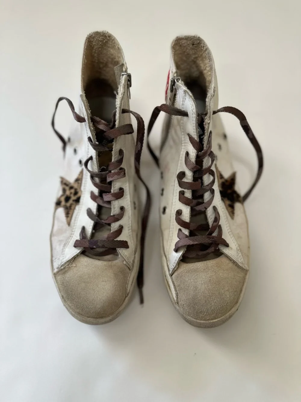 Golden Goose Women’s Francy Sneakers with Leopard Print Hair Star | Size 8 - Picture 2 of 14